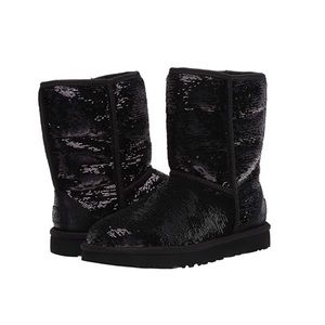 Short Classic Ugg’s With Black Sequins